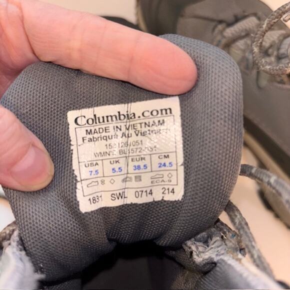 Columbia Boots 7.5 Bugaboot Snow Boots Gray Leather Waterproof - Picture 4 of 7